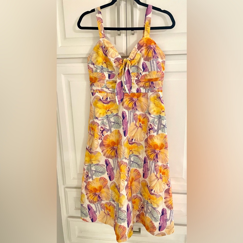 Cecilia Peterson for Anthropologie Tie front midi Dress